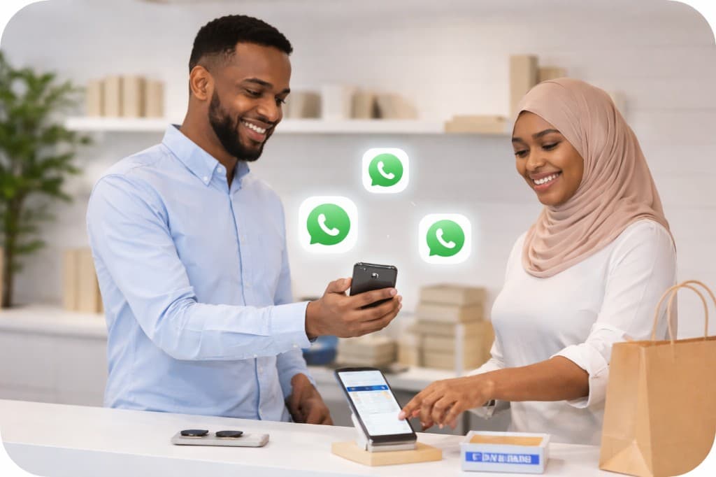 Iibsade iyo iibiye agagaarka lacag bixinta: lacag bixinta mobilka, ganacsiga diyaar u ah WhatsApp